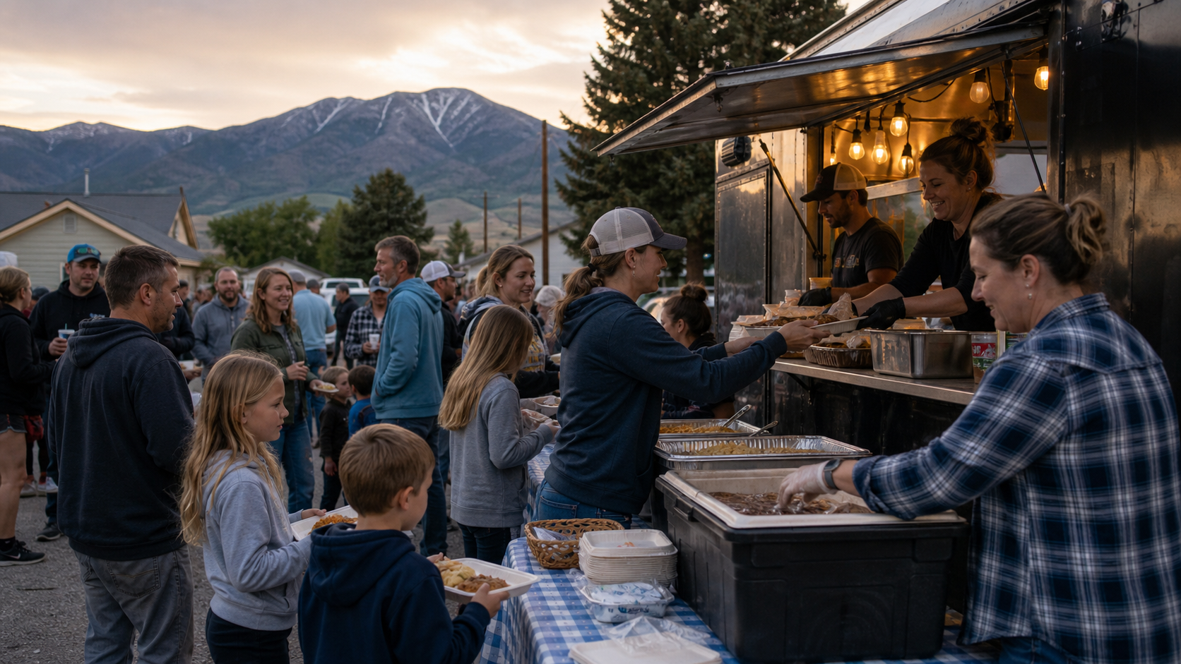 Food truck community night in Montana